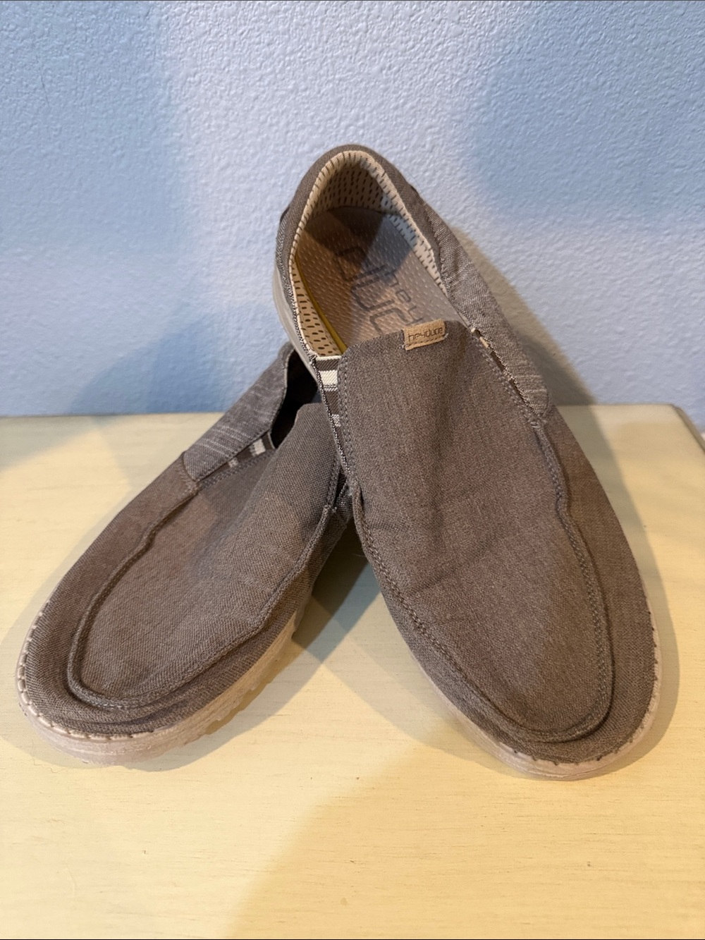 Hey Dude Men's Slip-On Loafers in Taupe